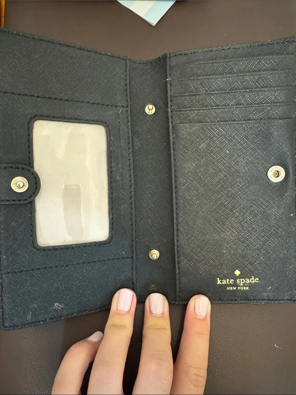 kate spade black saffiano wallet with phone slot